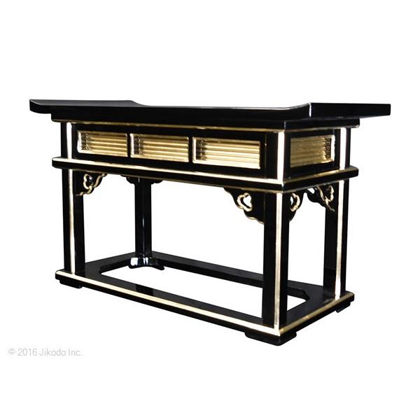 寺院仏具】幅75センチ 黒塗りのオリジナル天反り型導師机 (受注 寺院仏具】幅75センチ 黒塗りのオリジナル天反り型導師机 (受注