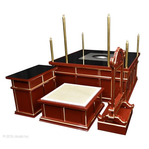 寺院仏具】朱塗り 3.5尺 新型二重護摩壇・大壇 ケイ台付(磬台 寺院仏具】朱塗り 3.5尺 新型二重護摩壇・大壇 ケイ台付(磬台