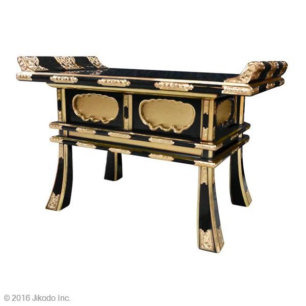 寺院仏具】黒塗り 幅54センチの中京型経机 安心の国産品 自社 寺院仏具】黒塗り 幅54センチの中京型経机 安心の国産品 自社