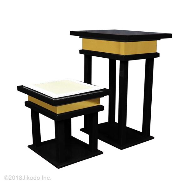 寺院仏具】黒塗り 慈光型の背高導師机(経机)セット 安心の国産品 寺院仏具】黒塗り 慈光型の背高導師机(経机)セット 安心の国産品