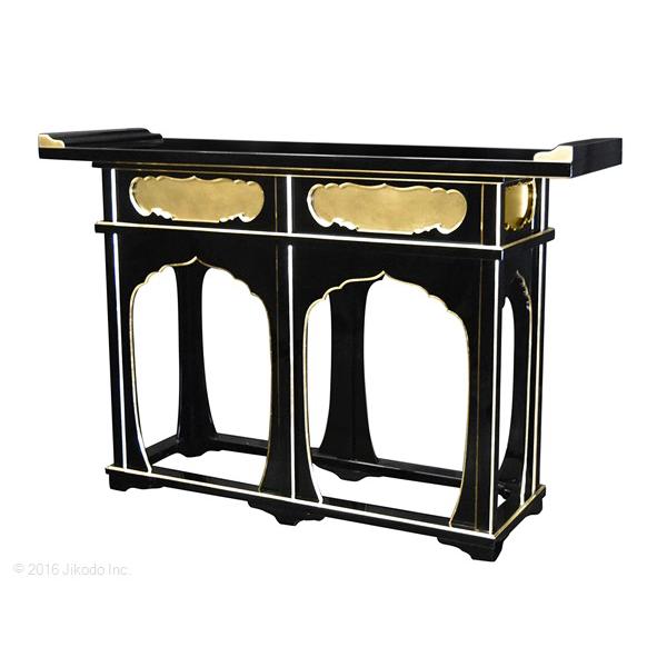 寺院仏具】黒塗り 立焼香机 幅約105センチ 安心の国産品 自社 寺院仏具】黒塗り 立焼香机 幅約105センチ 安心の国産品 自社