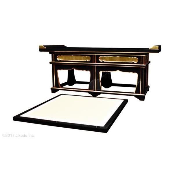 寺院仏具】黒塗り 座用焼香机と礼盤セット 幅約120センチ 安心の 寺院仏具】黒塗り 座用焼香机と礼盤セット 幅約120センチ 安心の