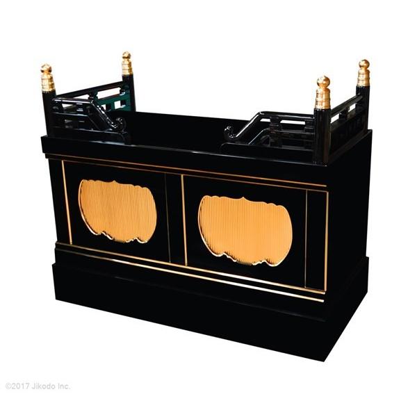寺院仏具】黒塗り 幅150センチの箱型高級須弥壇 高欄付 安心の 寺院仏具】黒塗り 幅150センチの箱型高級須弥壇 高欄付 安心の