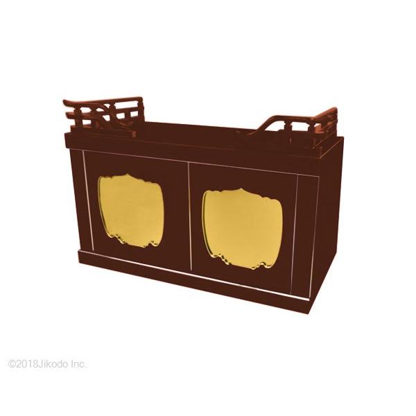 寺院仏具】潤み塗り 幅150センチの箱型二間須弥壇 高欄付き 安心 寺院仏具】潤み塗り 幅150センチの箱型二間須弥壇 高欄付き 安心