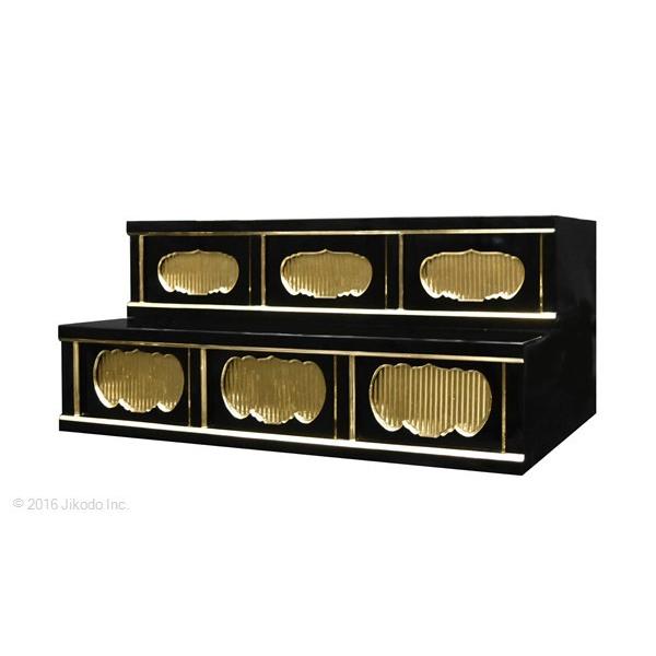 寺院仏具】黒塗り 三間二段ひな壇 幅90cm×40cm×60cm サイズ調整 寺院仏具】黒塗り 三間二段ひな壇 幅90cm×40cm×60cm サイズ調整