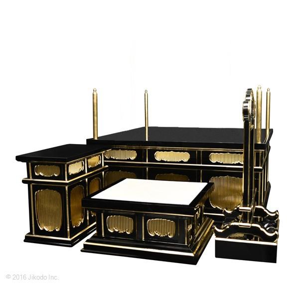 寺院仏具】黒塗り 3.5尺 二重大壇・護摩壇 馨台付(ケイ台 寺院仏具】黒塗り 3.5尺 二重大壇・護摩壇 馨台付(ケイ台