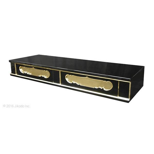 寺院仏具】黒塗り 二間大型厨子台 幅150cmx高さ20cmx奥行50cm 寺院仏具】黒塗り 二間大型厨子台 幅150cmx高さ20cmx奥行50cm