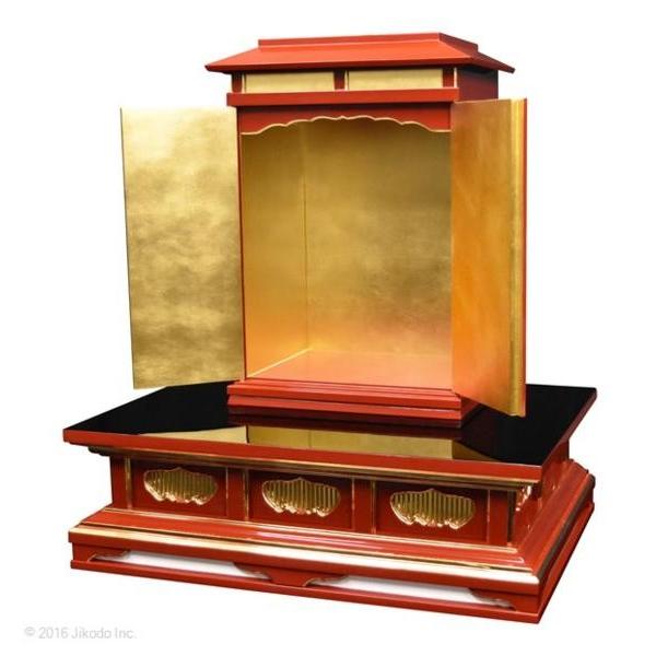 寺院仏具】朱塗り 厨子と須弥壇の2点セット 厨子台幅90センチ 寺院仏具】朱塗り 厨子と須弥壇の2点セット 厨子台幅90センチ
