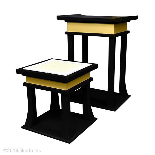 寺院仏具】黒塗り 慈光型 天反り背高経机(経机)セット 椅子式 寺院仏具】黒塗り 慈光型 天反り背高経机(経机)セット 椅子式