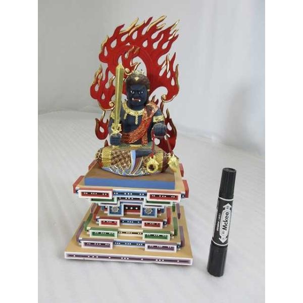 特別販売品】木製 彩色 不動明王像(幅約17cm×総高約32cm×奥約 特別販売品】木製 彩色 不動明王像(幅約17cm×総高約32cm×奥約