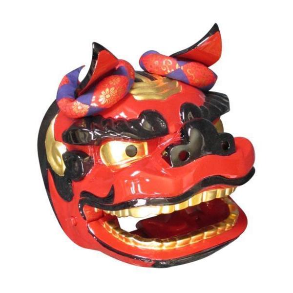 特別販売展示品】朱塗り 獅子頭 幅8寸(幅約24cm高さ約24cm奥行約 特別販売展示品】朱塗り 獅子頭 幅8寸(幅約24cm高さ約24cm奥行約