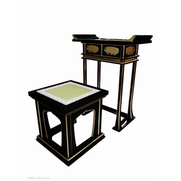 寺院仏具】黒塗り導師様用経机と椅子セット サイズ調整可能 高級 寺院仏具】黒塗り導師様用経机と椅子セット サイズ調整可能 高級