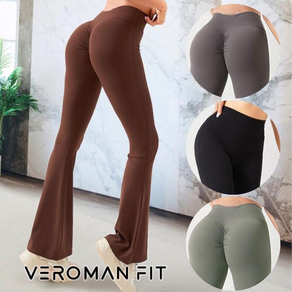 素材構成: 80%ナイロン　20％スパンデックス【ヒップアップ効果】丸いヒップをつくり出すヒップアップレギンス。ギャザー入りでお尻の形を綺麗にみせてくれます。履くだけでお尻がふっくらと魅力的に！【丈長めフレアレギンス】ハイウエストとロング丈...