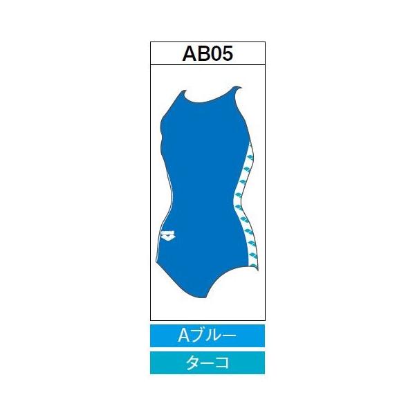 アリーナ　カスタムオーダー受注生産 スクールスイムウエア（レディス） OAR-S001W-AB05　ベースカラー：Aブルー