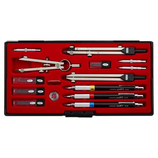 ウチダ KD型製図器 SEセット 17品組 鉛筆製図セット [ 010-0006  