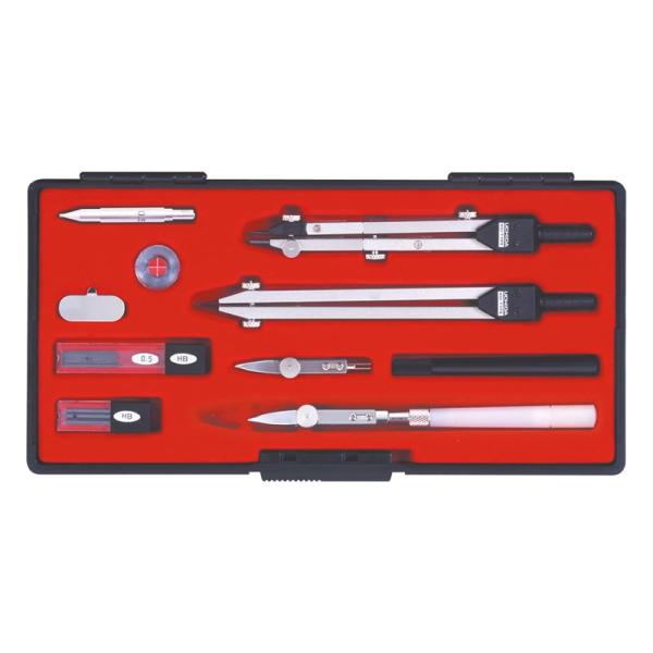 ウチダ KD型製図器 SEセット 12品組A(烏口入り) [ 1-730-7023 ] : 事務