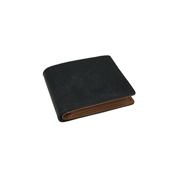 英国トーマス社製ブライドルレザー×ヌメ革二つ折り財布(ボックス型小銭 