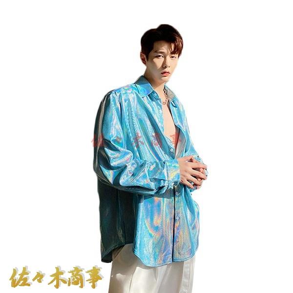 メンズ ダンスウェア シャツ 長袖 開襟シャツ ボタン付き 折り襟 反光 個性的 ファッション ちょいワル 通気性 日焼け止め 柔らかい Hjxg8a58fa64db0f 佐々木 通販 Yahoo ショッピング