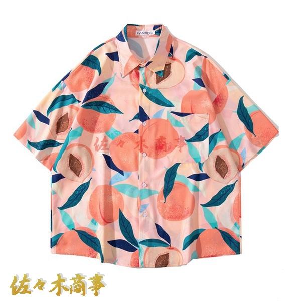 アロハシャツ ビーチシャツ 花柄シャツ 夏用 メンズ ゆったり カジュアル 桃 ピーチ柄 可愛い レトロ ハワイ風 薄手 涼しい 上着 海 Qxqyx9ab9aa 佐々木 通販 Yahoo ショッピング