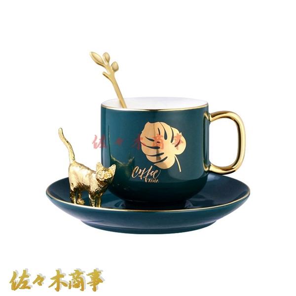 カップ＆ソーサーセット 北欧 ゴールデンエッジ チャイナティーカップセット プレミアム ネコ アフタヌーンティー コーヒーカップセット