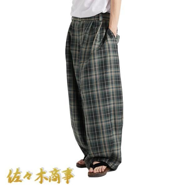 Y's チェック柄 サルエルパンツ ワイドパンツ チェックパンツ メンズ レディース ワイドパンツ チェック柄