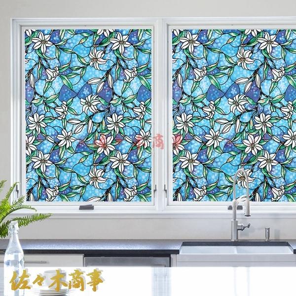 ガラス　花模様 2枚組 2枚あり！透明ガラス 花模様のステンドグラス イギリス