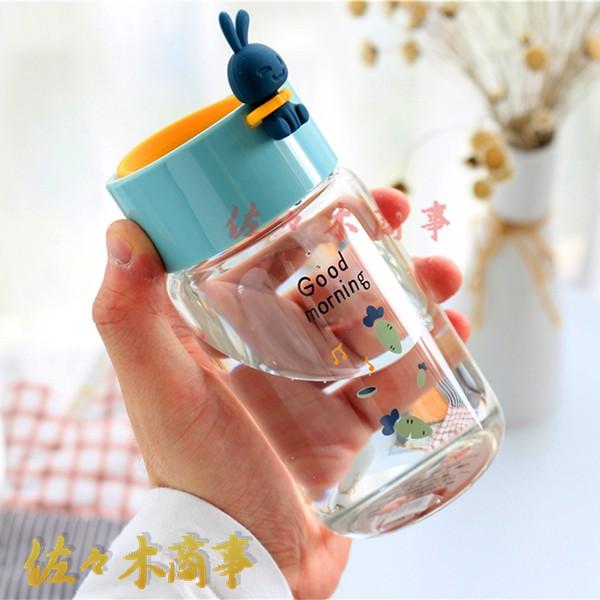 ガラス水筒 小容量 可愛い 340ml クリアボトル グラス