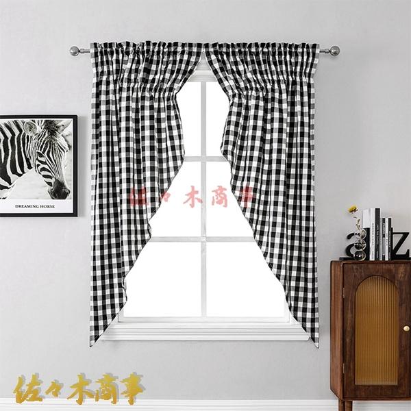 カフェカーテン 三角形 格子 垂 シェードカーテン かわいい アメリカンカントリー エレガント 高級 ドローストリング 取付簡単 遮光 Wyrah24eb004 佐々木 通販 Yahoo ショッピング