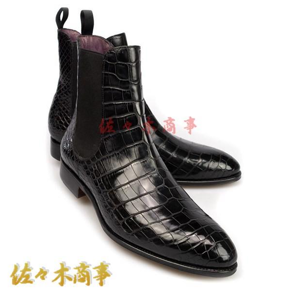 メンズ チェルシーブーツ 24-29cm クロコダイル柄 ショート メンズ チェルシーブーツ 24-29cm クロコダイル柄 ショート