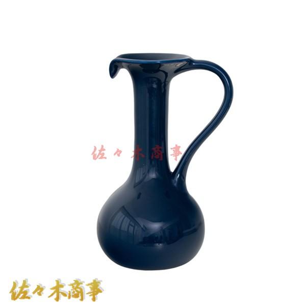 ネイビーブルー 花瓶・フラワーベース 陶器製 陶器のフラワー