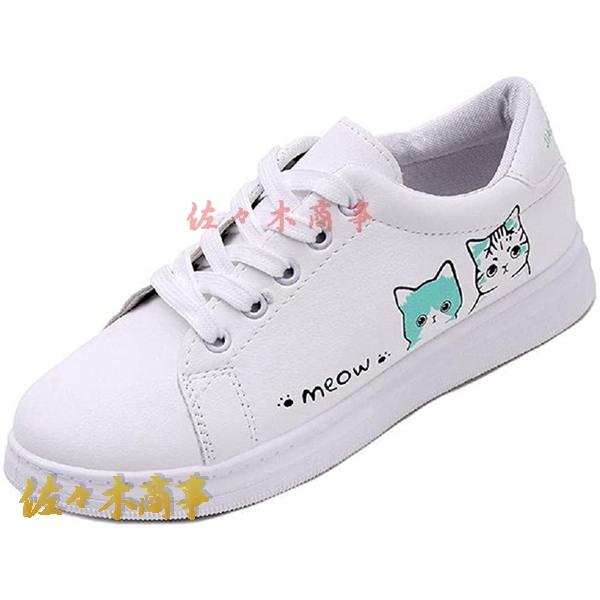 スニーカー レディース ネコ柄 ローカット かわいい プリント カジュアル シューズ フェイク レザー 3色 5サイズ Ylyx2f12f0e54 佐々木 通販 Yahoo ショッピング