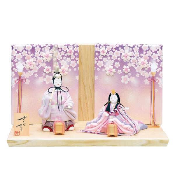 「さくらさくら 」コンパクト 小さな 木目込み親王飾り　雛人形 　一秀作　雛祭り jinya-3_a3hide22-c135