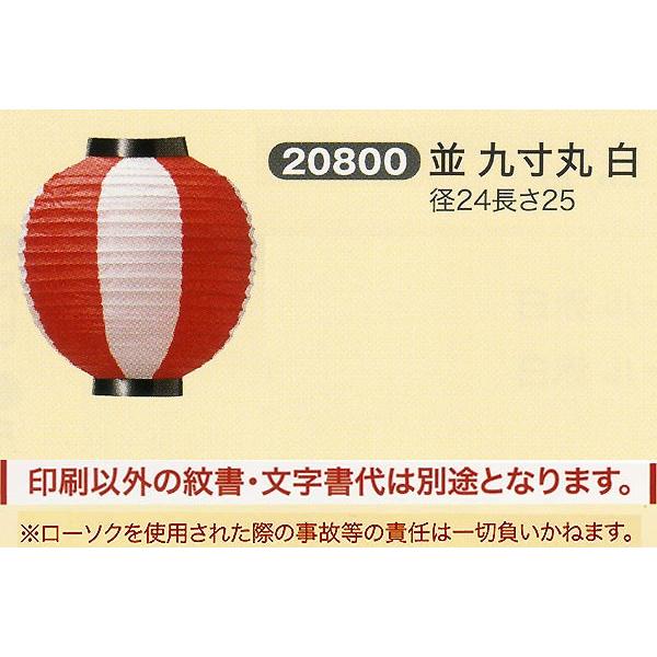 祭礼提灯 特殊提灯 文字入れ 紋入 別料金 並 九寸丸 白  ちょうちん 2025