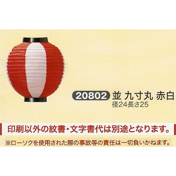 祭礼提灯 特殊提灯 文字入れ 紋入 別料金 並 九寸丸 赤白  ちょうちん 2025