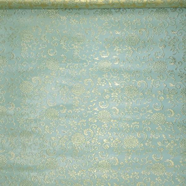 金襴生地 金襴の布 グリーン 観世水 人絹水色菊 kin緑6他