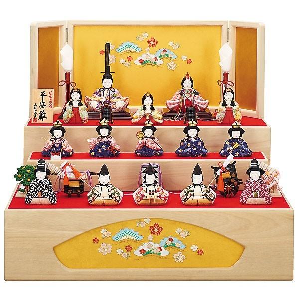 木目込雛人形15人三段飾り 木目込み雛人形】慶園雛 十五人揃い三段飾り