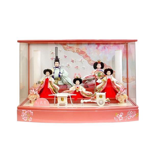 雛人形 久月 ピンク ひな人形 ケース飾り 五人飾り 5人飾り 初節句飾り お祝 女の子 出産祝い コンパクト A3jin13 鯉のぼり販売店 通販 ひな人形web 通販 Yahoo ショッピング