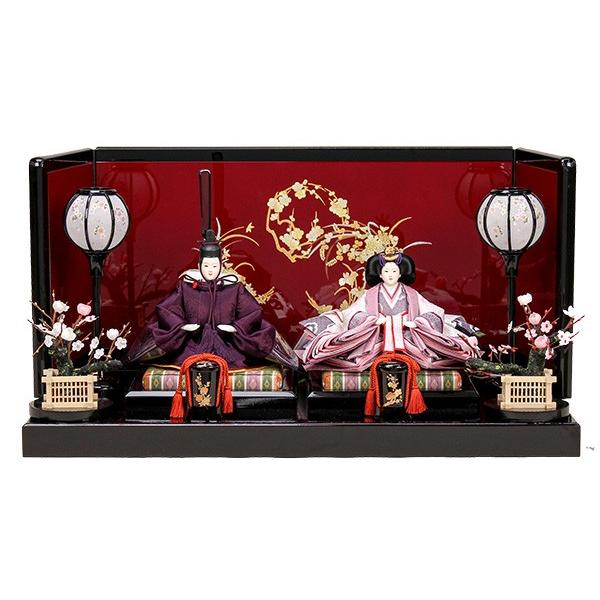 久月のお雛飾り　屏風(京都金彩蒔絵) 雛人形 パープル 紫 京都金彩蒔絵 台屏風 ひな人形 お雛様 初節句飾り