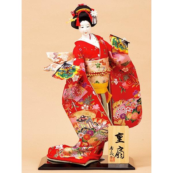 冬の華 値引き中、日本人形 寿㐂代 かおり ガラスケース入り芸者芸子