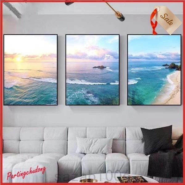 アートパネル 美しい海 40×60cm 3枚セット インテリア キャンバス 油彩 絵画 壁掛け 風景 装飾 モダン おしゃれ  8色