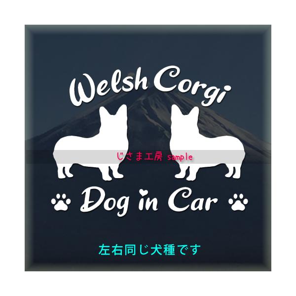 ウエルシュコーギー　 2頭飼　多頭飼　ステッカー　同一犬種　シルエット 　DOGinCAR　犬　シール　車　ペット