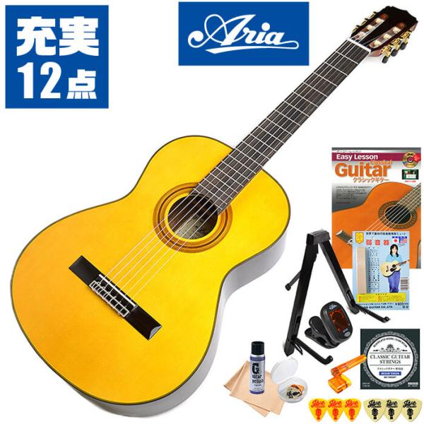ARIA（アリア） クラシックギター 初心者セット 入門 (充実 12点) ARIA 