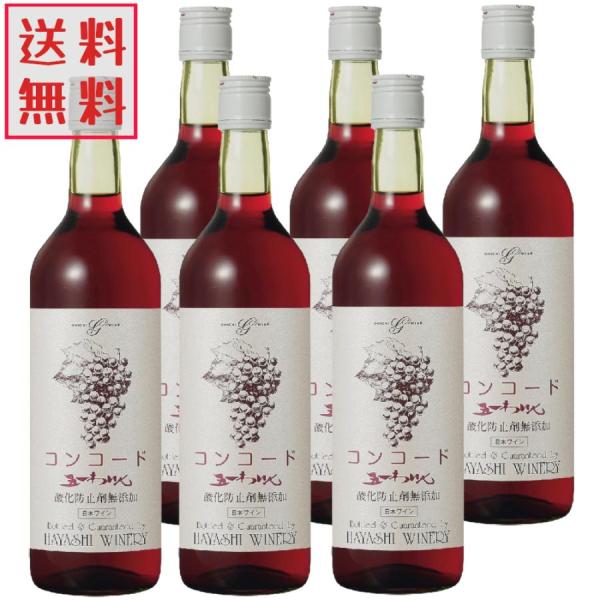 五一ワイン 無添加 コンコード やや甘口 赤 720ml 6本 長野県 日本ワイン ギフトセット