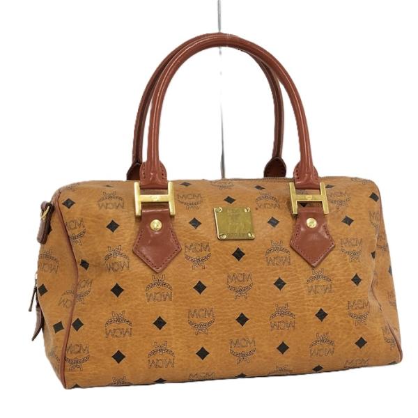 MCM ボストンバッグ レザー ブラウン : JJコレクション ヤフー店