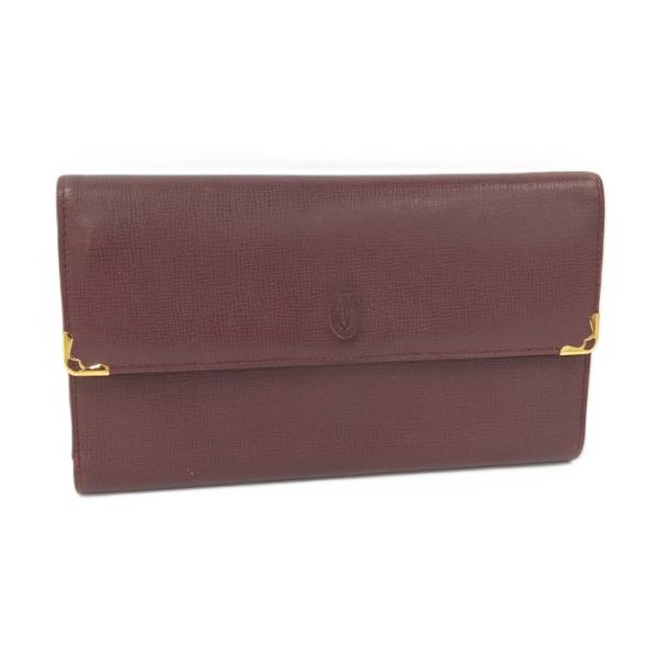 Cartier（カルティエ） 三つ折り長財布 マストライン レザー ボルドー