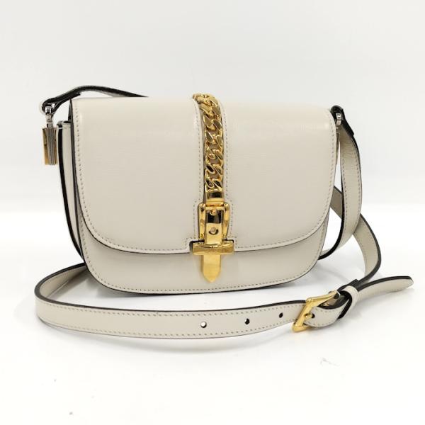 GUCCI ショルダーバッグ シルヴィ レザー ホワイト 615965 : JJ  