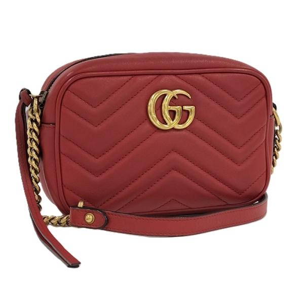 グッチ  448065 GGマーモントレザーショルダーバッグ レディース GUCCI（グッチ） ミニ カメラバッグ GGマーモント ショルダーバッグ