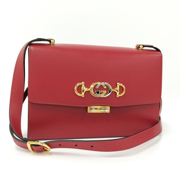 GUCCI 【中古】GUCCI ズゥミ ショルダーバッグ 斜めがけ フラップ  