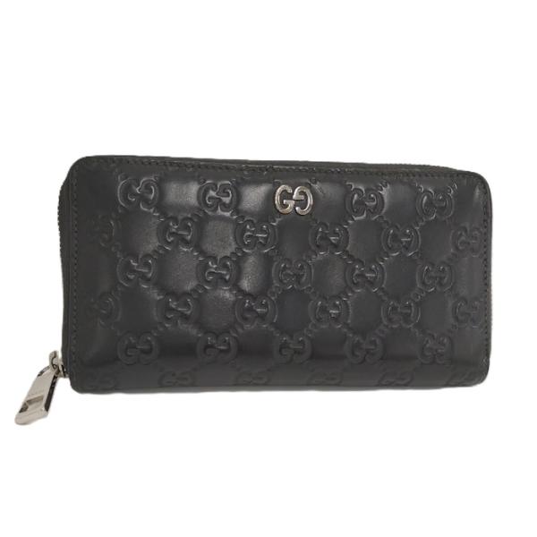 GUCCI グッチ GG柄 レザー ラウンドファスナー 長財布 黒 GUCCI グッチ 財布 ラウンドファスナー長財布 メンズ レディース
