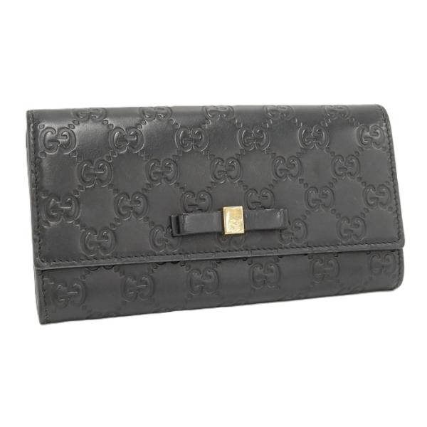 GUCCI グッチ シマレザー 長財布 ラウンドジップ リボン GUCCI ラウンドファスナー長財布 リボン グッチシマ レザー